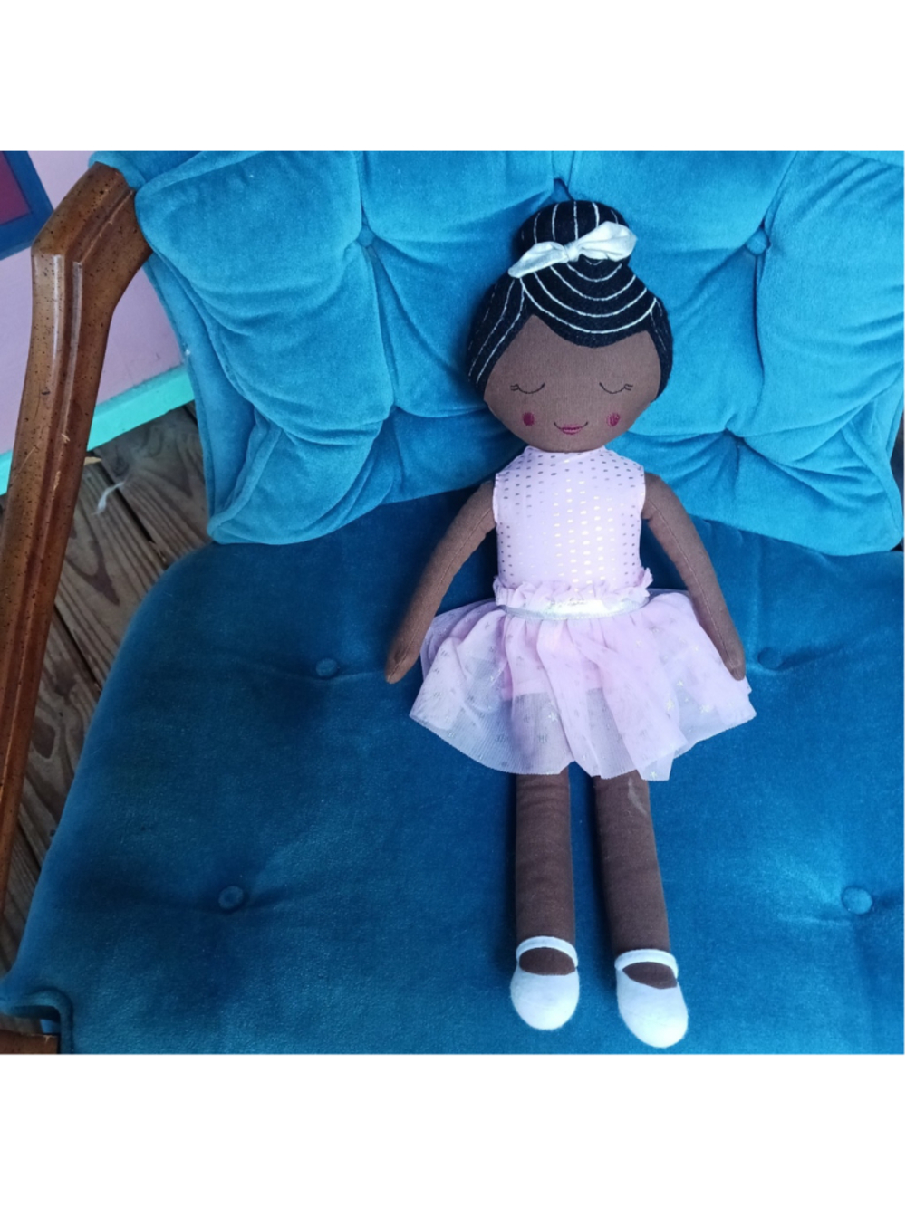 Target Pillowfort Plush 21” Ballerina Dress Rag Doll Pillow Stuffed Toy Pink